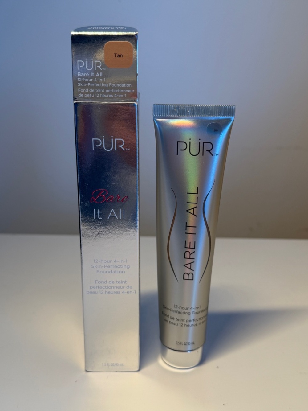 NEW Pür Bare It All 12-Hour 4-in-1 Skin-Perfecting Foundation Tan 45ml